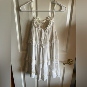 White Ruffle Bathing Suit Cover